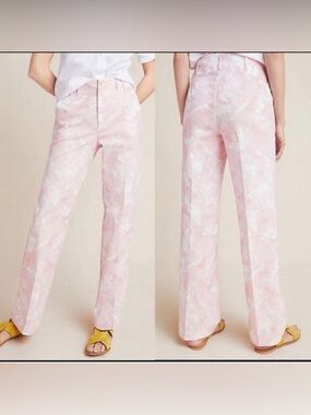 Anthropologie Jamie Tie Dye Botanical Pink Pants